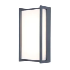 Aplique LED para exterior QUBO, gris oscuro, altura 22 cm, metal, IP54