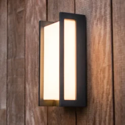 Aplique LED para exterior QUBO, gris oscuro, altura 22 cm, metal, IP54