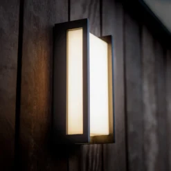 Aplique LED para exterior QUBO, gris oscuro, altura 22 cm, metal, IP54