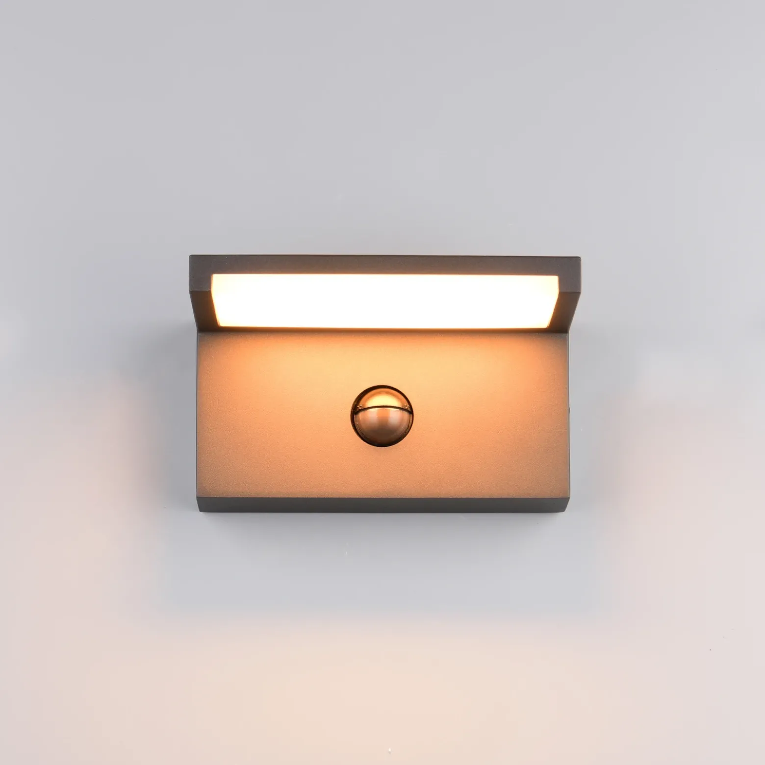 Aplique LED para exterior Ravi, antracita Ancho 18 cm Sensor, IP54