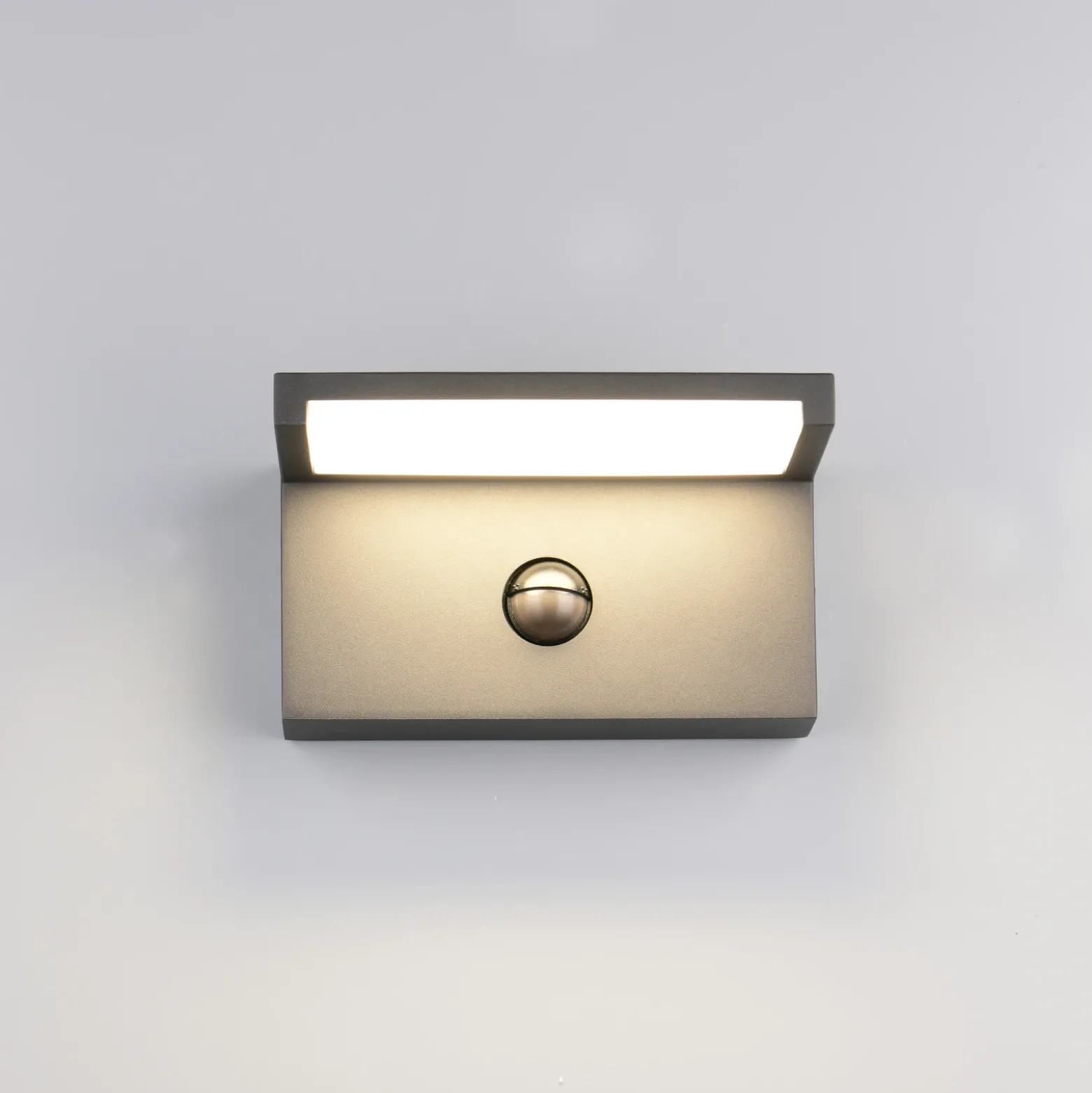 Aplique LED para exterior Ravi, antracita Ancho 18 cm Sensor, IP54