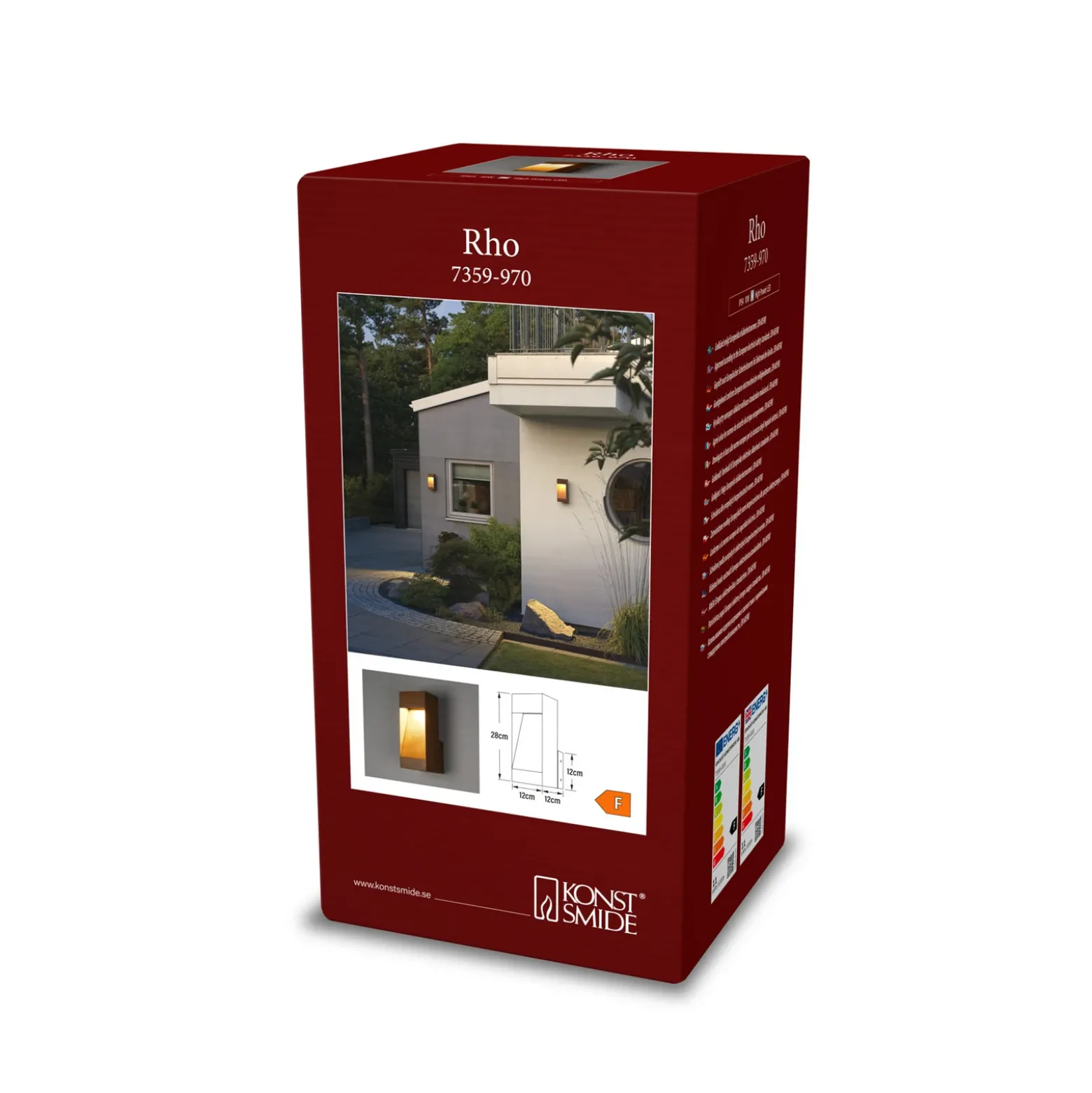 Aplique LED para exterior Rho, color óxido, altura 28 cm, metal, IP54