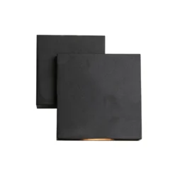 Aplique LED para exterior RIALTO, negro, 20 cm, IP44, luz hacia arriba/hacia