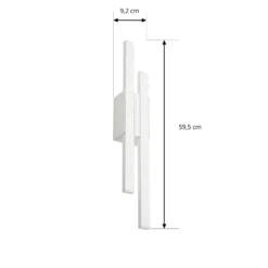 Aplique LED para exterior Sakari de Lindby, blanco, aluminio, altura 59 cm