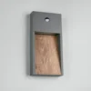 Aplique LED para exterior SALMON, aspecto de madera, altura 33 cm, IP44