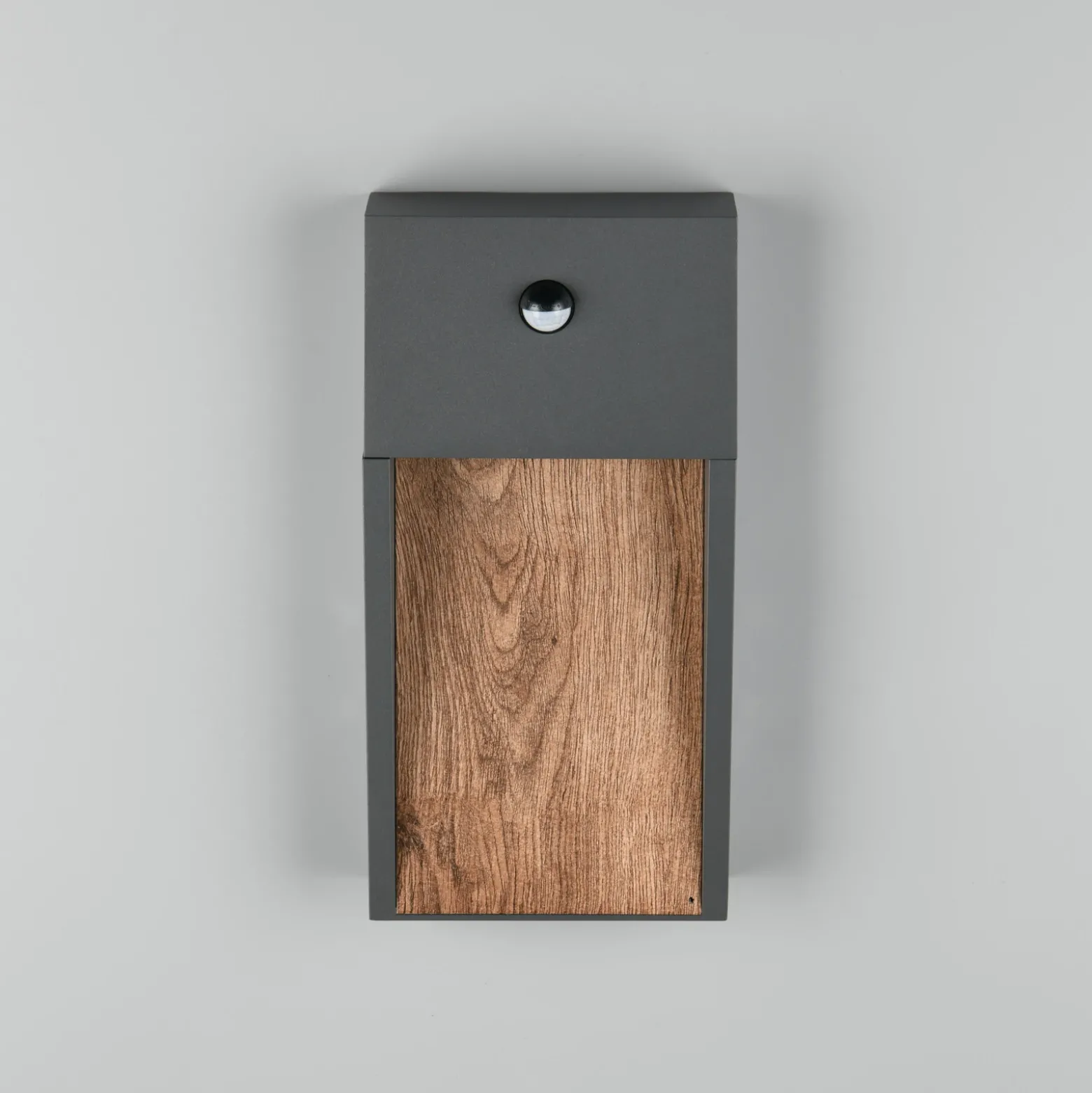 Aplique LED para exterior SALMON, aspecto de madera, altura 33 cm, IP44