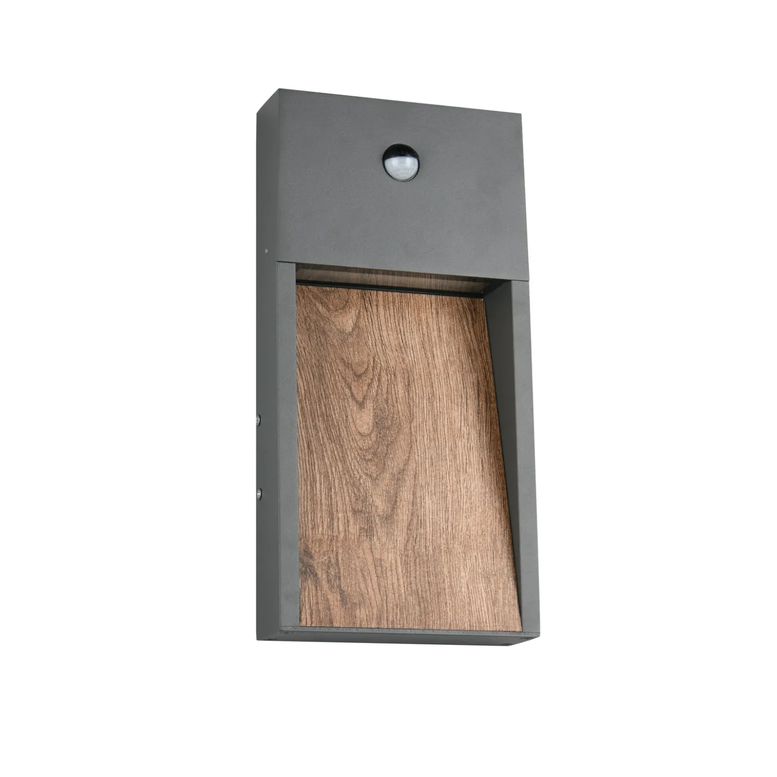 Aplique LED para exterior SALMON, aspecto de madera, altura 33 cm, IP44
