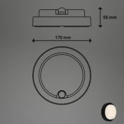 Aplique LED para exterior 3765015, sensor, negro