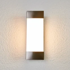Aplique LED para exterior Severina de Lindby, altura 25 cm, acero inoxidable