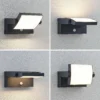 Aplique LED para exterior Sherin de Lindby, antracita, sensor, IP54