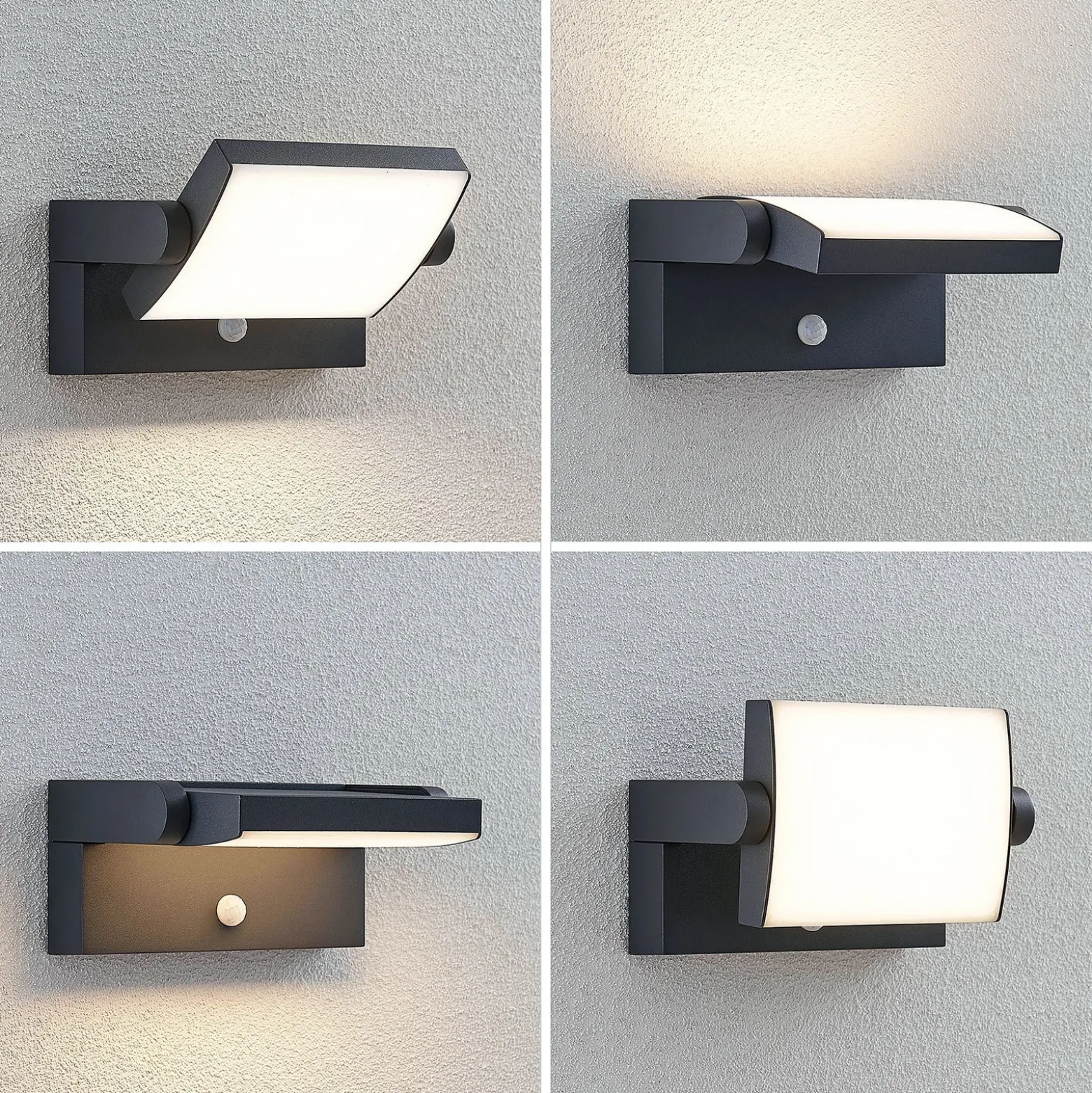 Aplique LED para exterior Sherin de Lindby, antracita, sensor, IP54