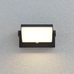 Aplique LED para exterior Sherin de Lindby, antracita, sensor, IP54