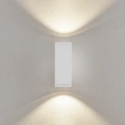 Aplique LED para exterior ShoreLine Pro Square up/down, blanca