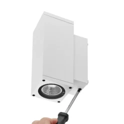 Aplique LED para exterior ShoreLine Pro Square up/down, blanca