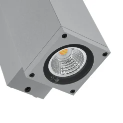 Aplique LED para exterior ShoreLine Pro Square up/down, gris claro