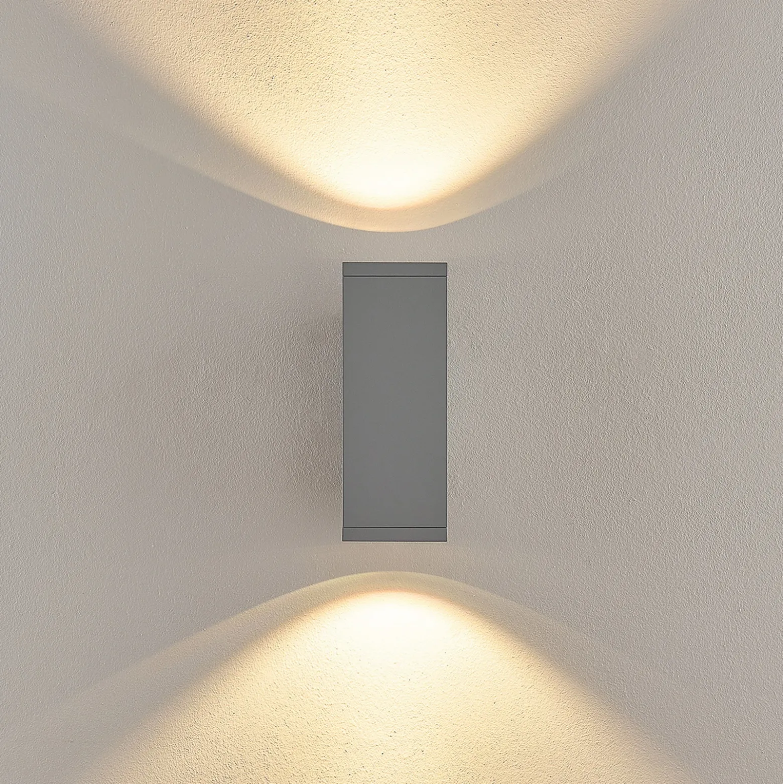 Aplique LED para exterior ShoreLine Pro Square up/down, gris claro
