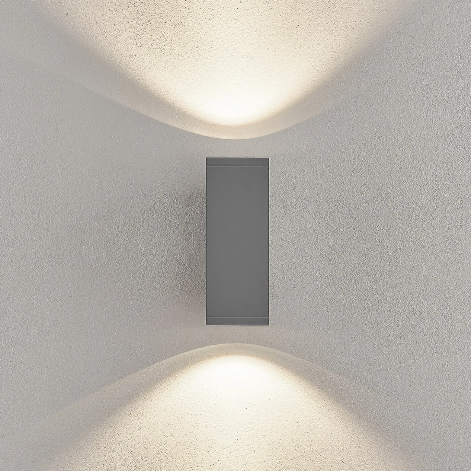 Aplique LED para exterior ShoreLine Pro Square up/down, gris claro