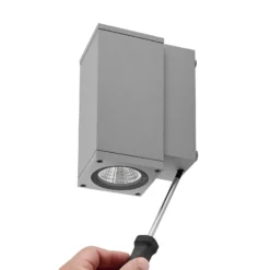 Aplique LED para exterior ShoreLine Pro Square, gris claro, 830/840