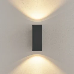 Aplique LED para exterior ShoreLine Pro Square up/down, gris oscuro