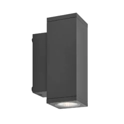 Aplique LED para exterior ShoreLine Pro Square up/down, gris oscuro