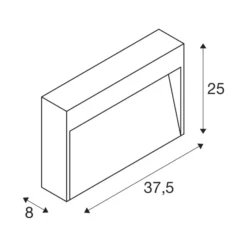 Aplique LED para exterior SLV Concreto, ancho 37,5 cm