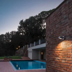 Aplique LED para exterior SLV Eskina Spot Sensor, color antracita, CCT, IP54