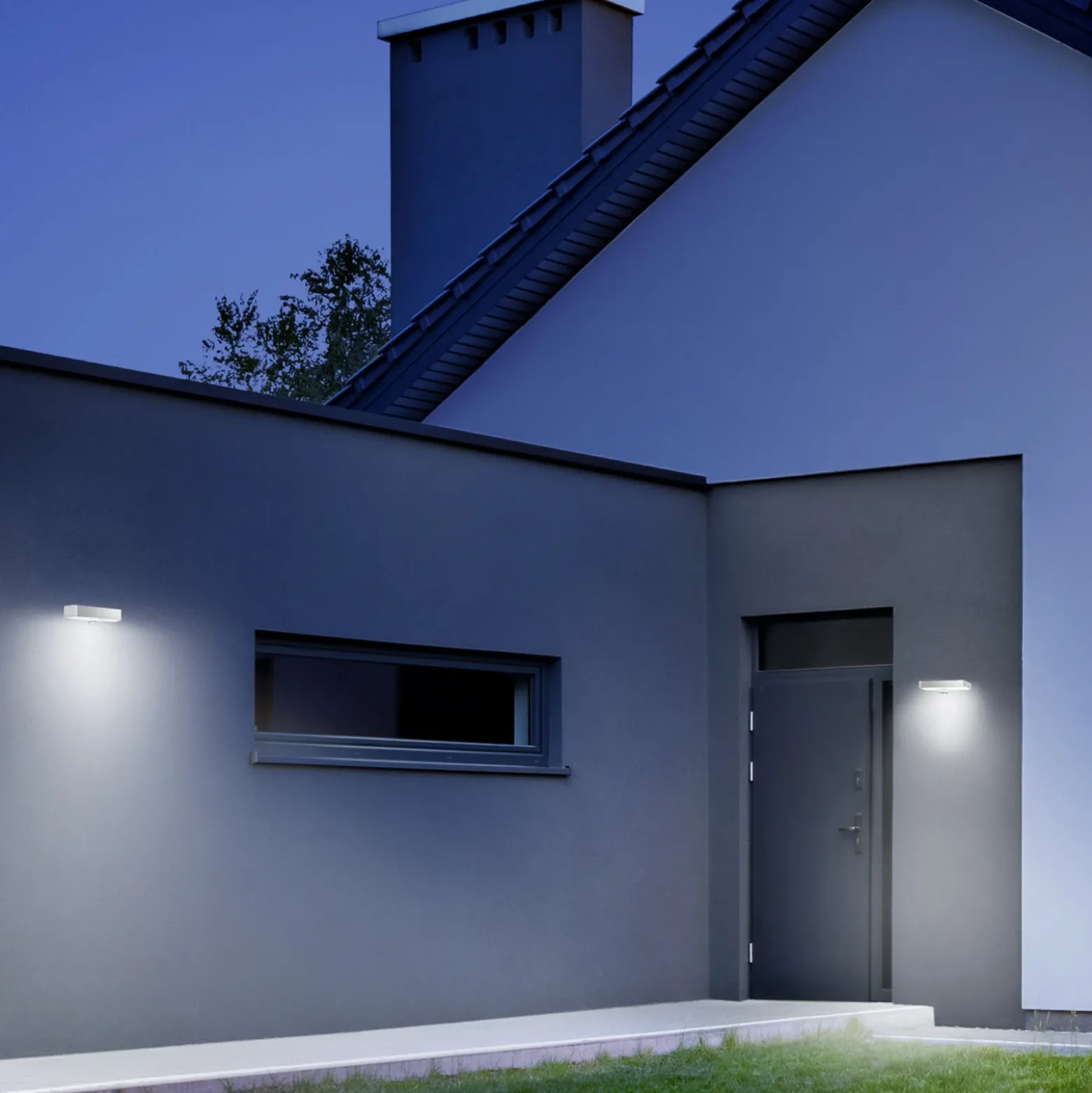 Aplique LED para exterior STEINEL XSolar SOL-O S con sensor, color antracita