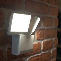 Aplique LED para exterior Theben theLeda S17-100L, blanco, 2 luces.