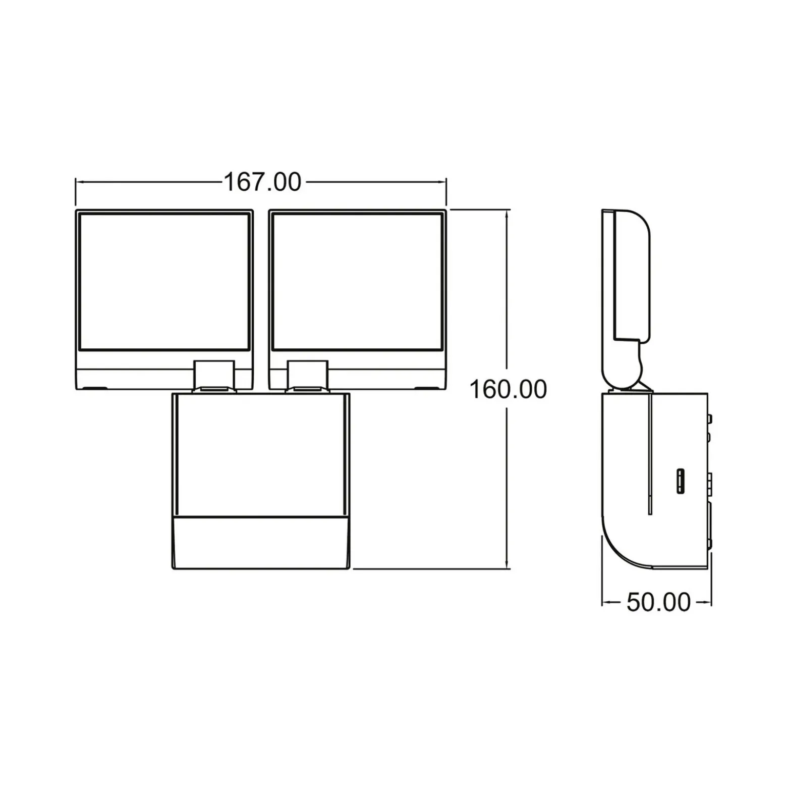 Aplique LED para exterior Theben theLeda S17-100L, blanco, 2 luces.