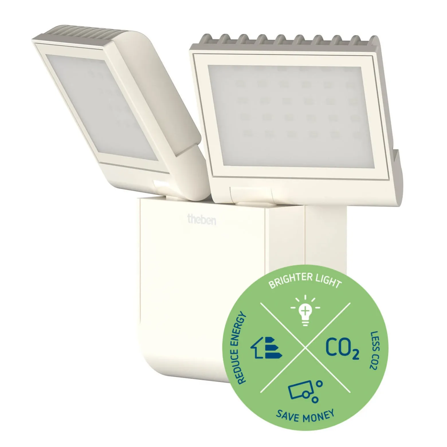 Aplique LED para exterior Theben theLeda S17-100L, blanco, 2 luces.