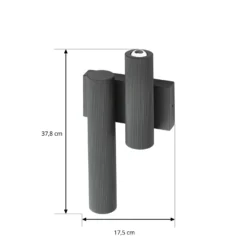 Aplique LED para exterior Torvian de Lucande, antracita, 2 luces