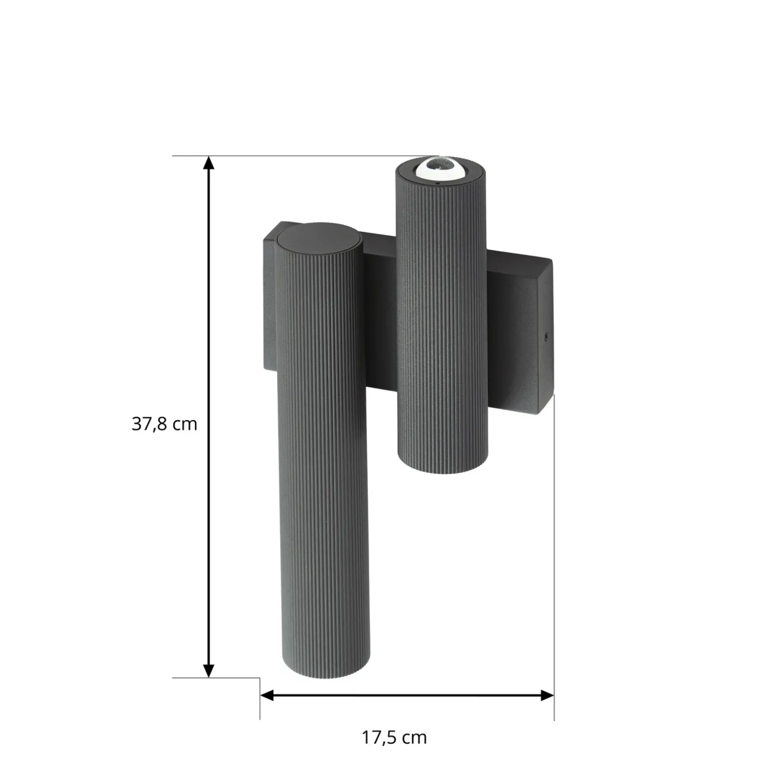Aplique LED para exterior Torvian de Lucande, antracita, 2 luces