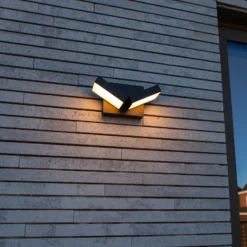 Aplique LED para exterior TWISTO, gris oscuro, 15 cm de ancho, IP65