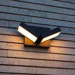 Aplique LED para exterior TWISTO, gris oscuro, 15 cm de ancho, IP65