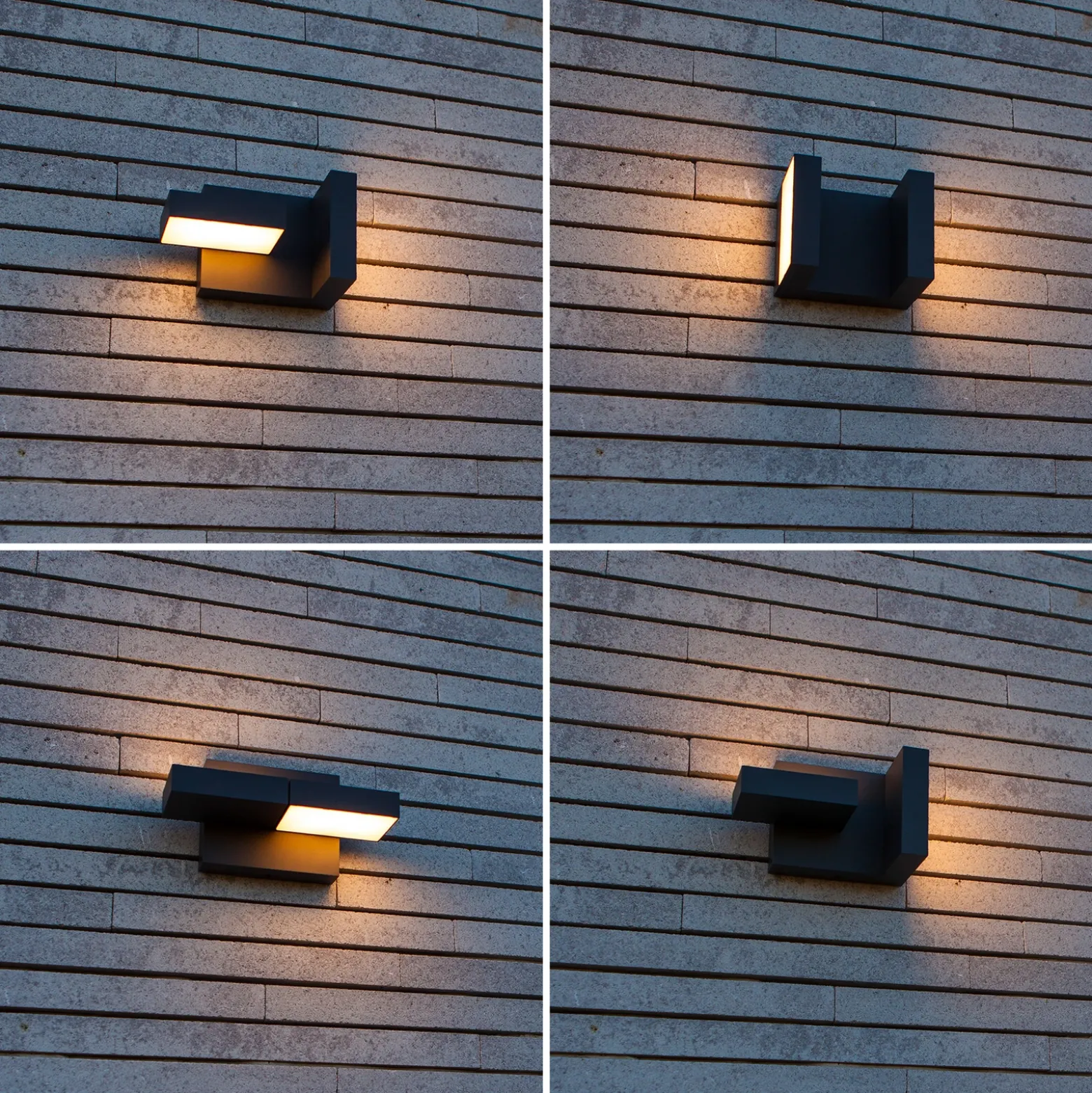 Aplique LED para exterior TWISTO, gris oscuro, 15 cm de ancho, IP65