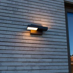 Aplique LED para exterior TWISTO, gris oscuro, 15 cm de ancho, IP65