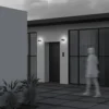 Aplique LED para exterior Velora, marrón/transparente, Ø 20 cm, cristal, IP54