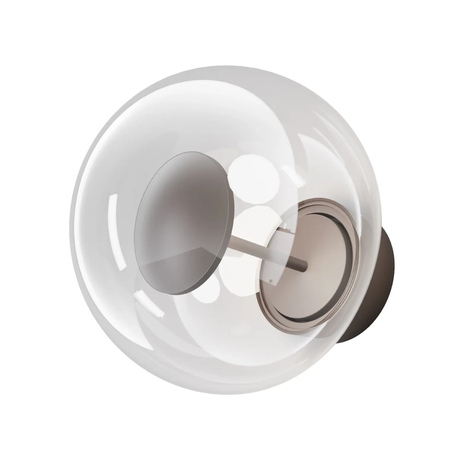 Aplique LED para exterior Velora, marrón/transparente, Ø 20 cm, cristal, IP54