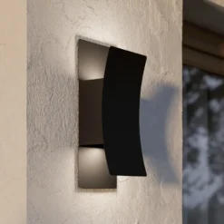 Aplique LED para exterior Verdolino, negro, altura 28 cm, metal