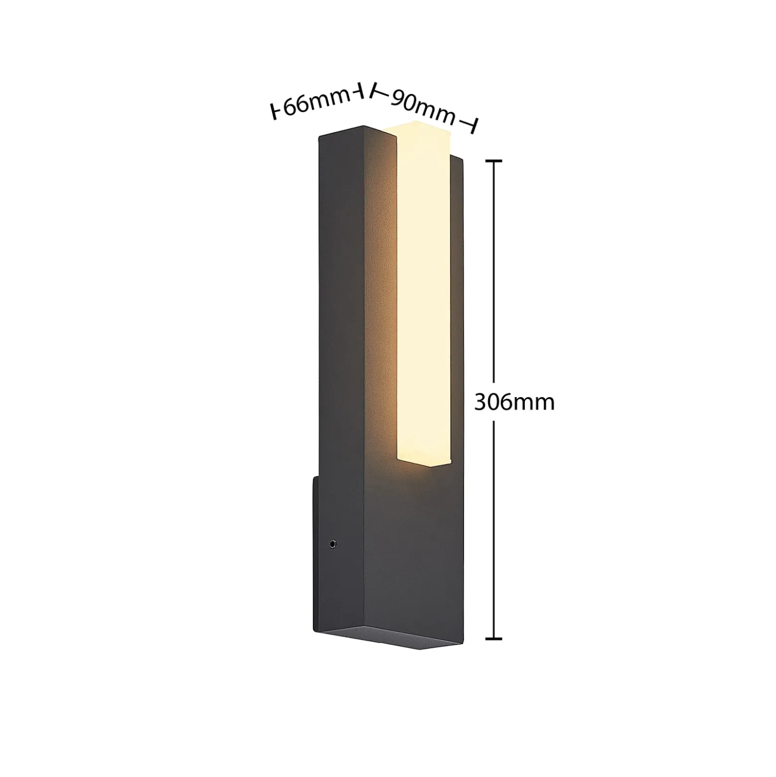 Aplique LED para exterior Virgalia de Lucande, 31 cm, antracita, IP65