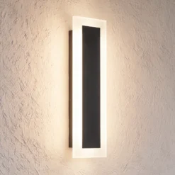 Aplique LED para exterior Wow, negro/blanco, metal, IP54, CCT