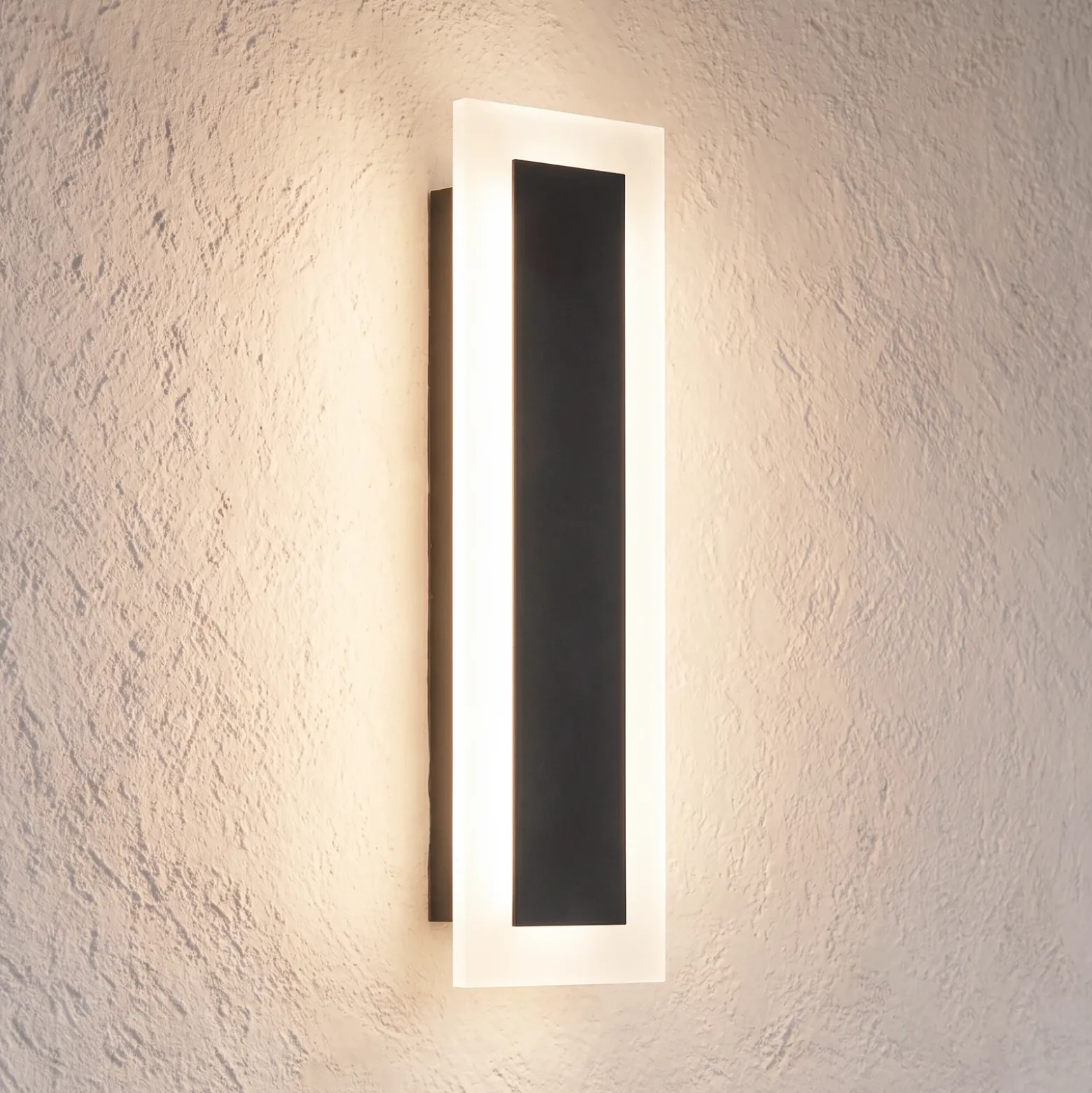 Aplique LED para exterior Wow, negro/blanco, metal, IP54, CCT