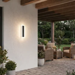 Aplique LED para exterior Wow, negro/blanco, metal, IP54, CCT