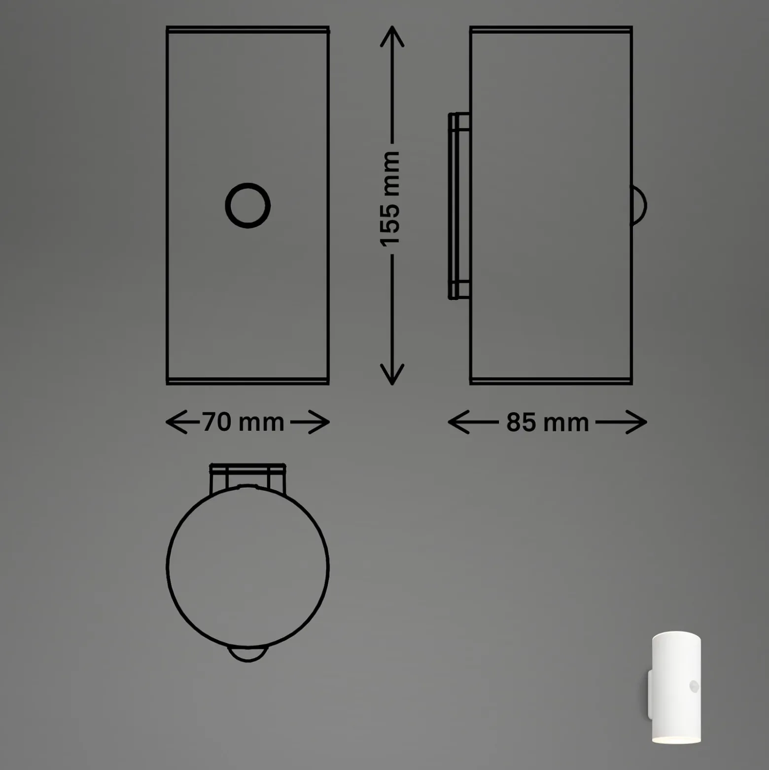 Aplique LED recargable para exterior, blanca, sensor, arriba/abajo