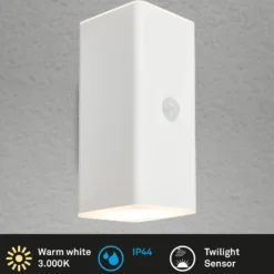 Aplique LED recargable para exterior, blanca, sensor, arriba/abajo