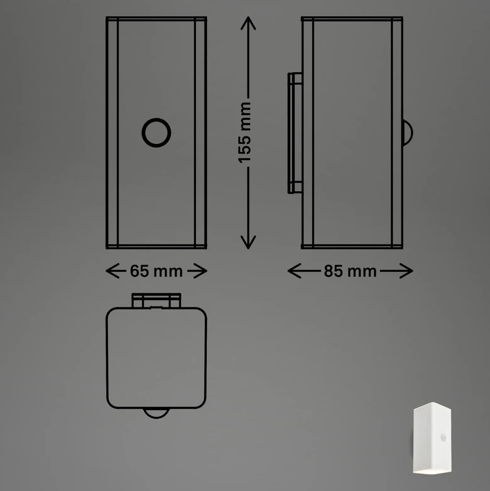 Aplique LED recargable para exterior, blanca, sensor, arriba/abajo