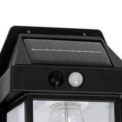 Aplique LED solar para exterior Filo, plástico, negro, IP44