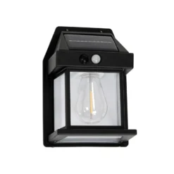 Aplique LED solar para exterior Filo, plástico, negro, IP44