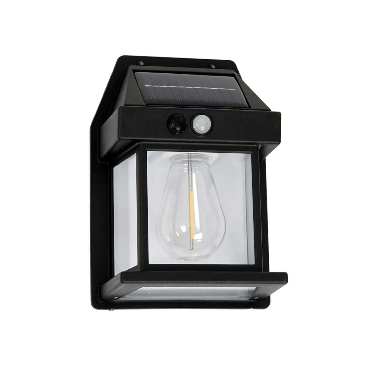 Aplique LED solar para exterior Filo, plástico, negro, IP44