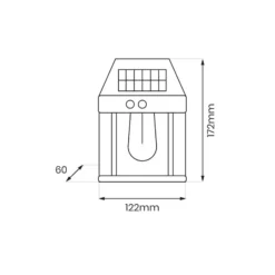 Aplique LED solar para exterior Filo, plástico, negro, IP44
